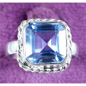 Elegant Natural Jeremejevite 7.30ct Gemstone Ring in 925 Sterling Silver 8